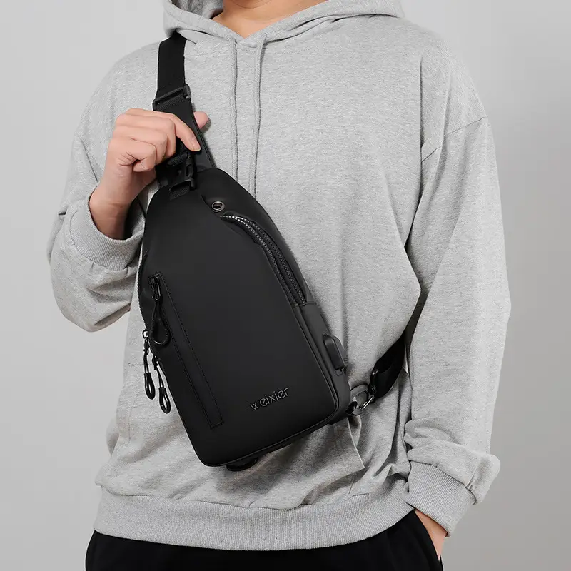 Men's Waterproof Crossbody Bag Black Lightweight - Image 5