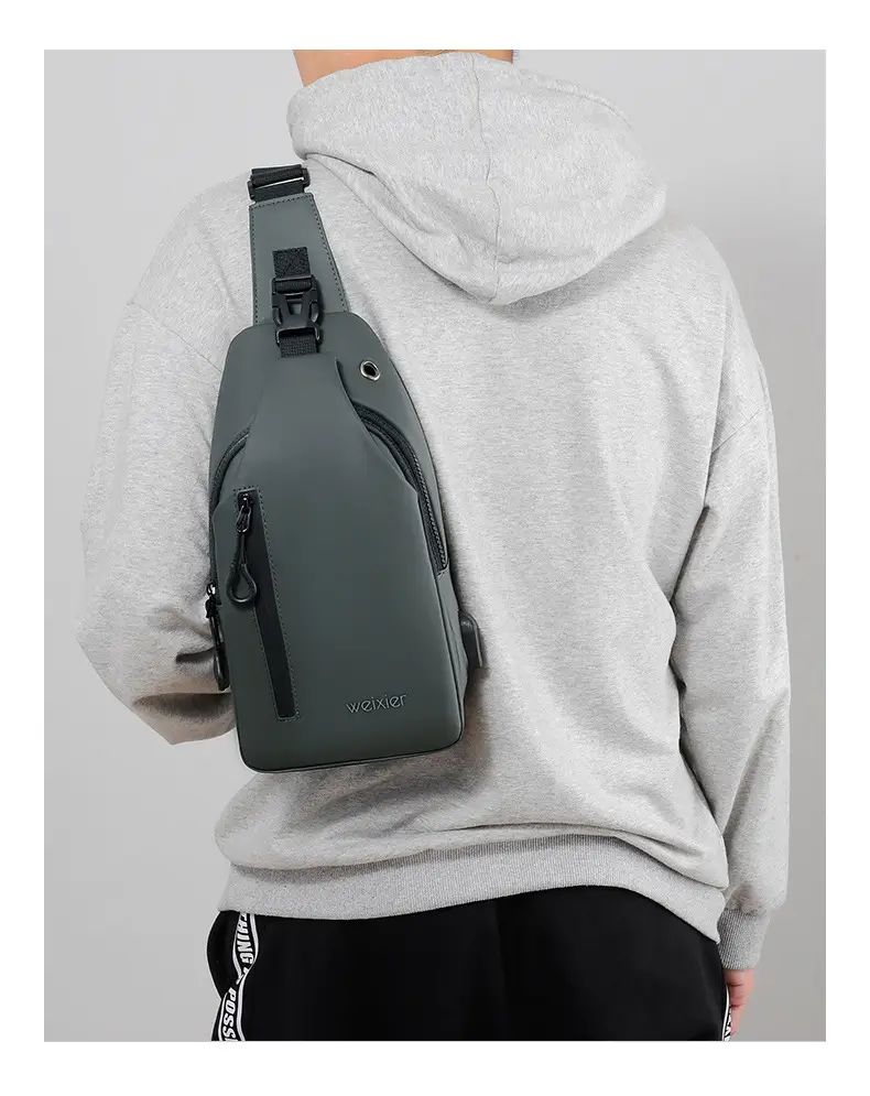 Men's Waterproof Crossbody Bag Black Lightweight — feature 16