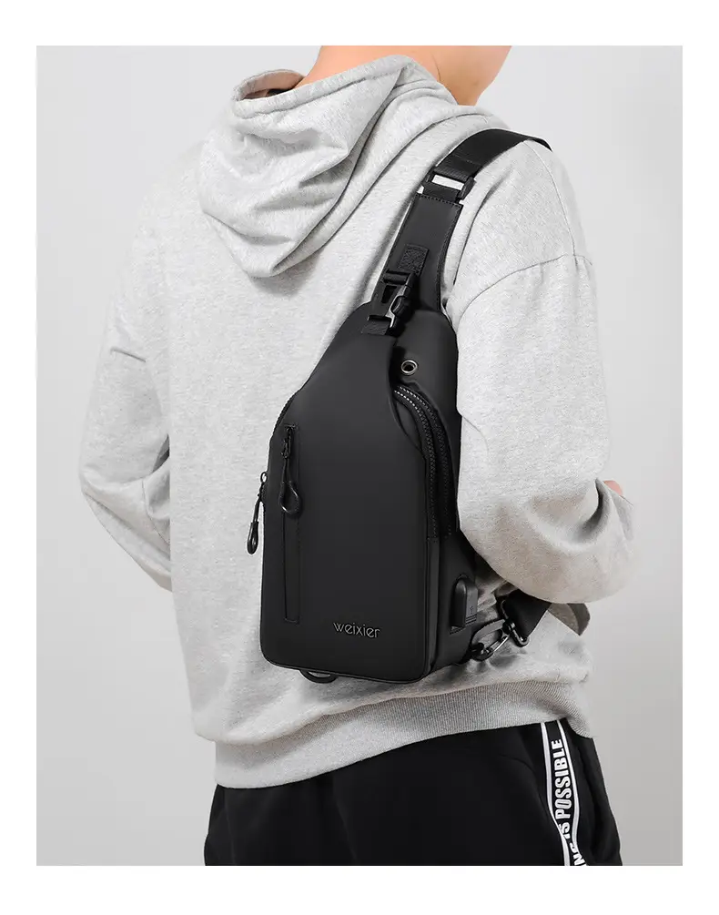 Men's Waterproof Crossbody Bag Black Lightweight — feature 18