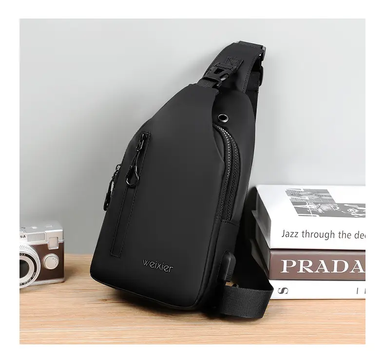Men's Waterproof Crossbody Bag Black Lightweight — feature 23