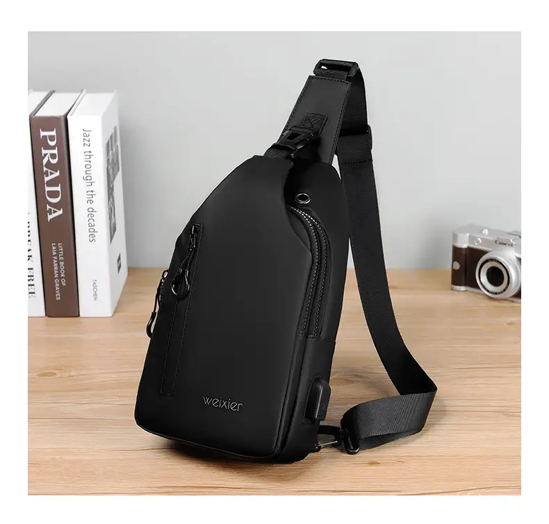 Men's Waterproof Crossbody Bag Black Lightweight — feature 24