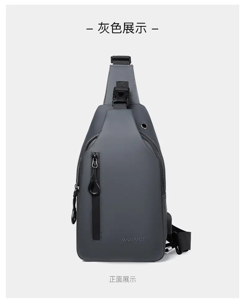 Men's Waterproof Crossbody Bag Black Lightweight — feature 26