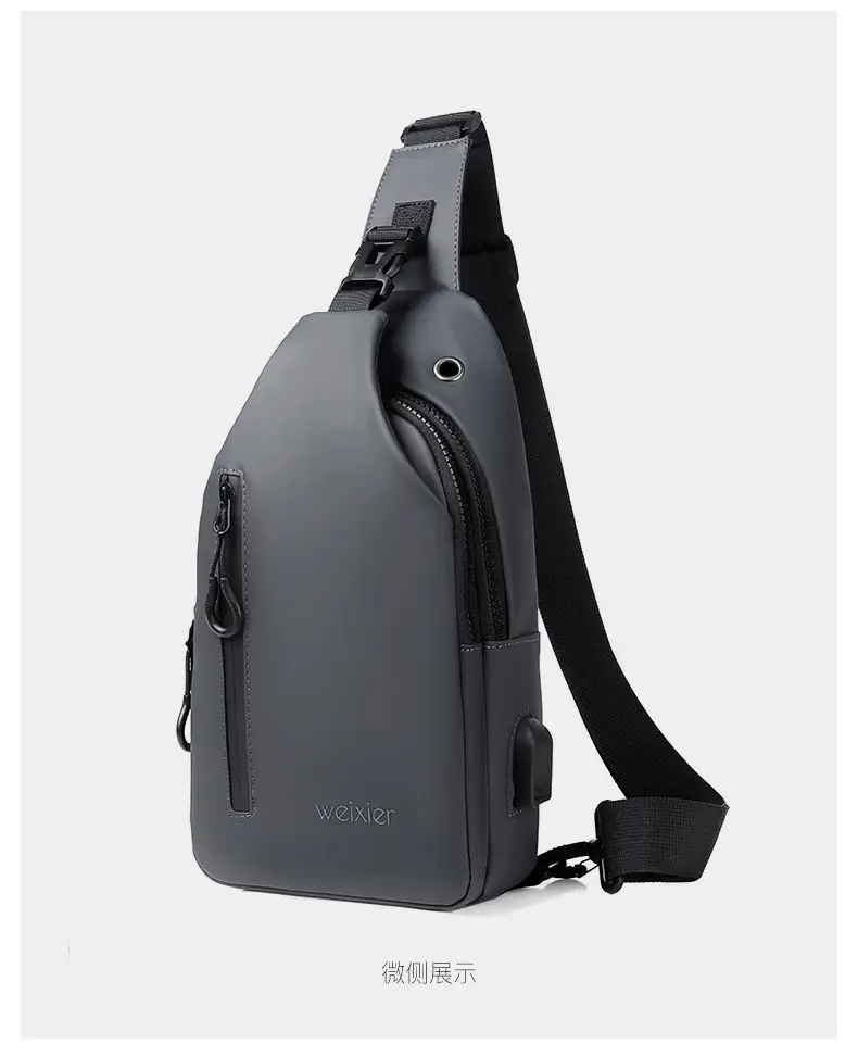 Men's Waterproof Crossbody Bag Black Lightweight — feature 27