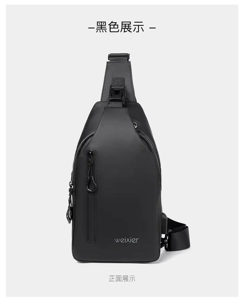Men's Waterproof Crossbody Bag Black Lightweight — feature 30