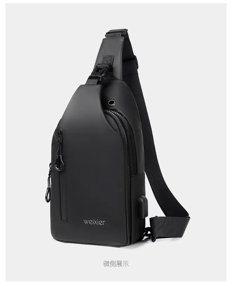 Men's Waterproof Crossbody Bag Black Lightweight — feature 31