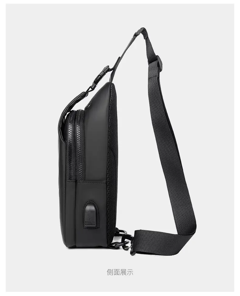 Men's Waterproof Crossbody Bag Black Lightweight — feature 32
