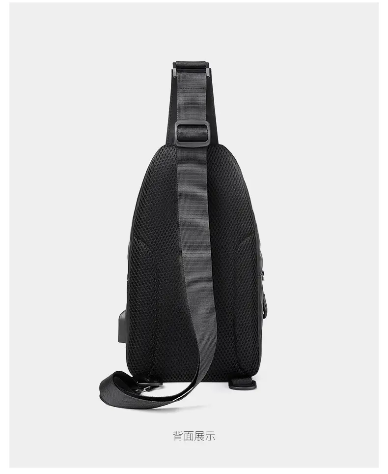 Men's Waterproof Crossbody Bag Black Lightweight — feature 33