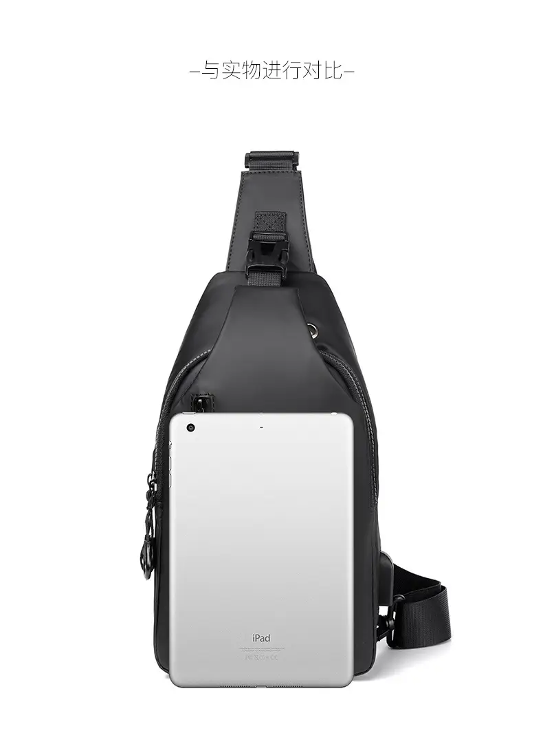 Men's Waterproof Crossbody Bag Black Lightweight — feature 36