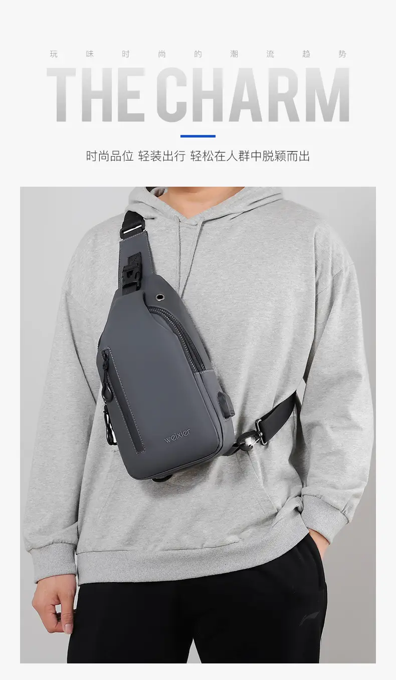 Men's Waterproof Crossbody Bag Black Lightweight — feature 5