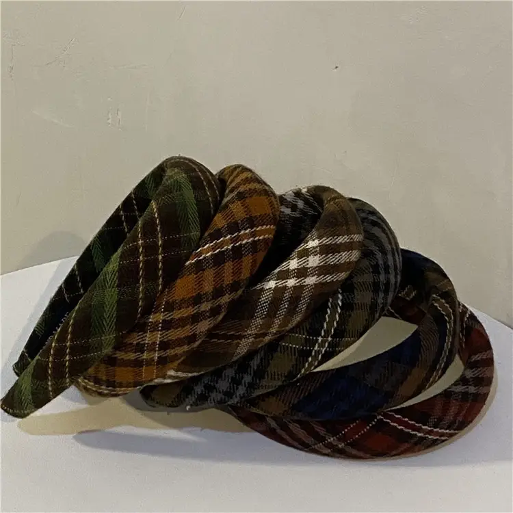 Korean Style Houndstooth Sponge Headband for Women - Image 5