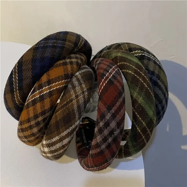 Korean Style Houndstooth Sponge Headband for Women - Image 6