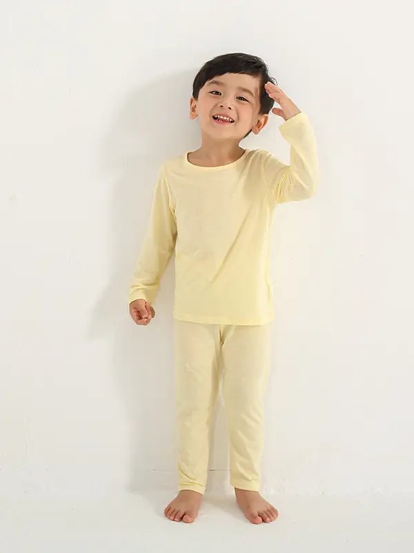 White Cotton Pajama Set for Kids Summer Autumn Comfort - Image 8