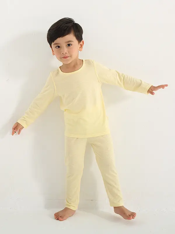 White Cotton Pajama Set for Kids Summer Autumn Comfort - Image 9