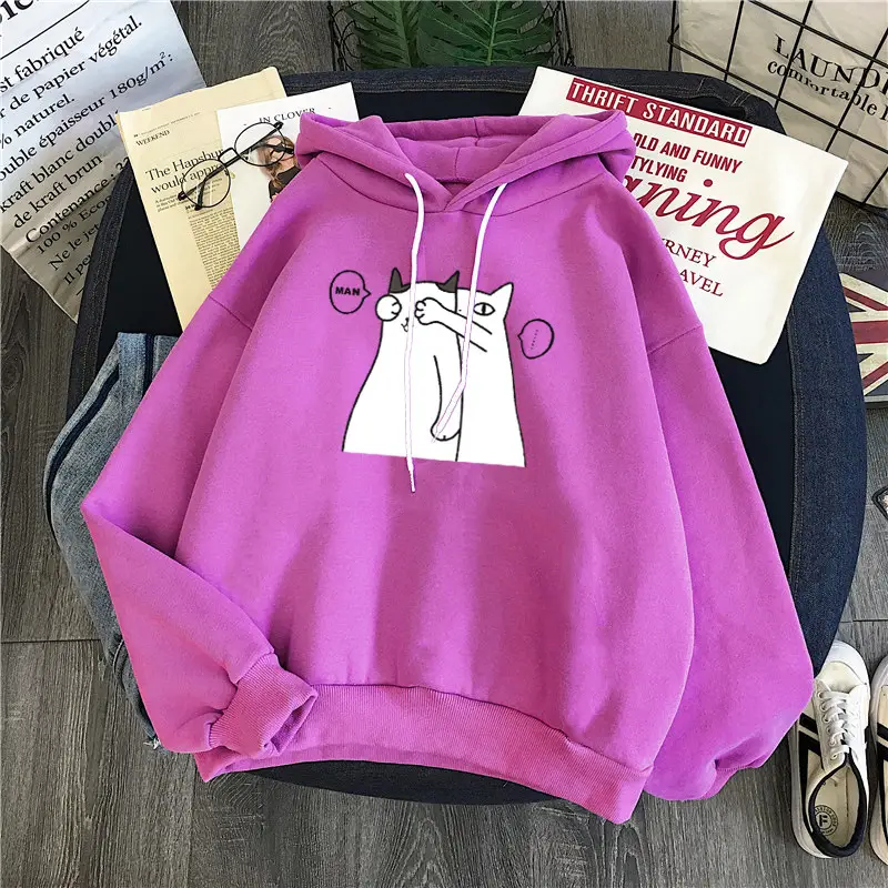 Women Fleece Hoodie Blue Winter 2021 Oversize — feature 10
