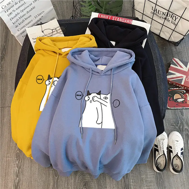 Women Fleece Hoodie Blue Winter 2021 Oversize — feature 2