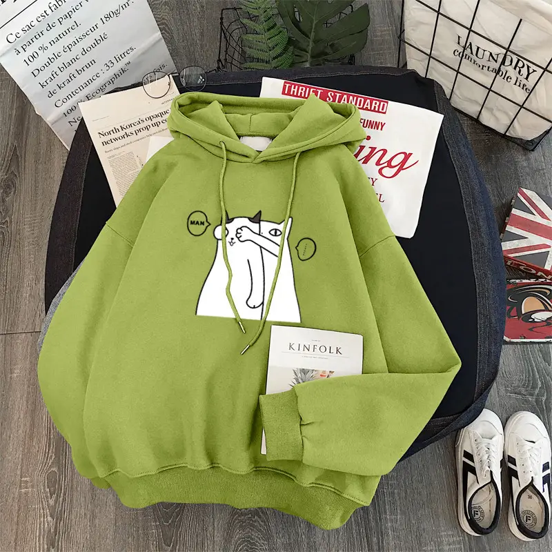 Women Fleece Hoodie Blue Winter 2021 Oversize — feature 5