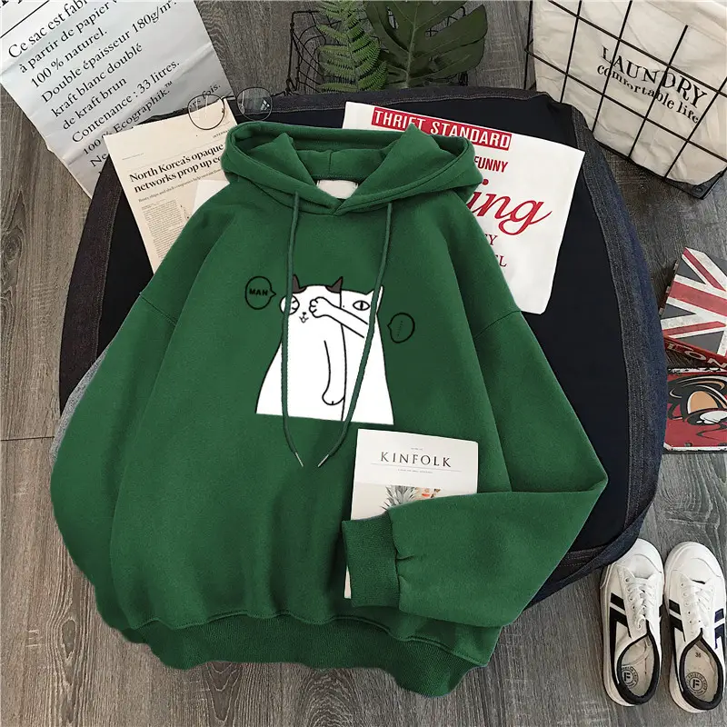 Women Fleece Hoodie Blue Winter 2021 Oversize — feature 8