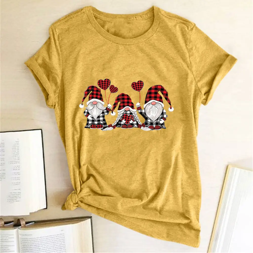 White T-Shirt with Little People Printed Design for Girls - Image 10