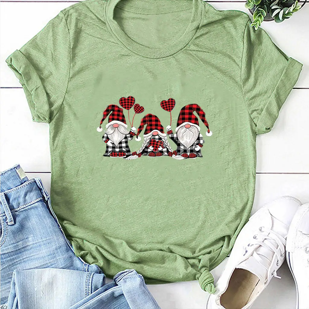 White T-Shirt with Little People Printed Design for Girls - Image 16