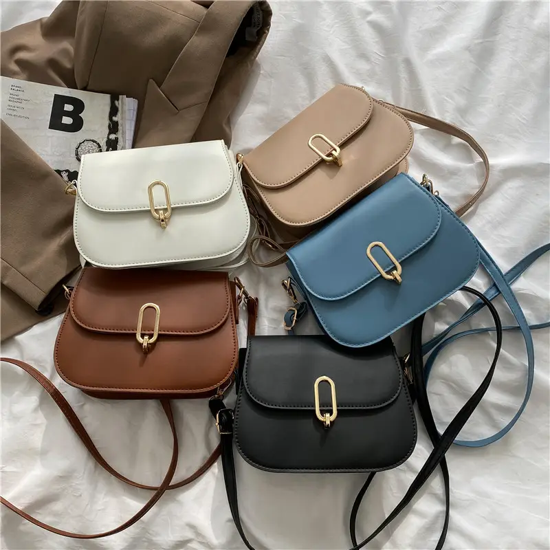 Vintage Flip Lock Shoulder Bag Women 2021 Hong Kong Style