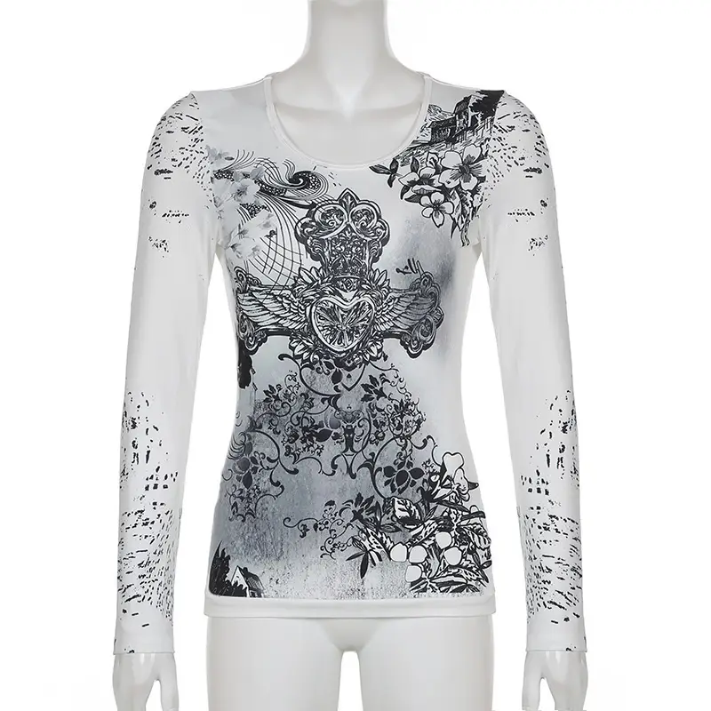 2024 Autumn Ins Slim V Neck T-Shirt Women