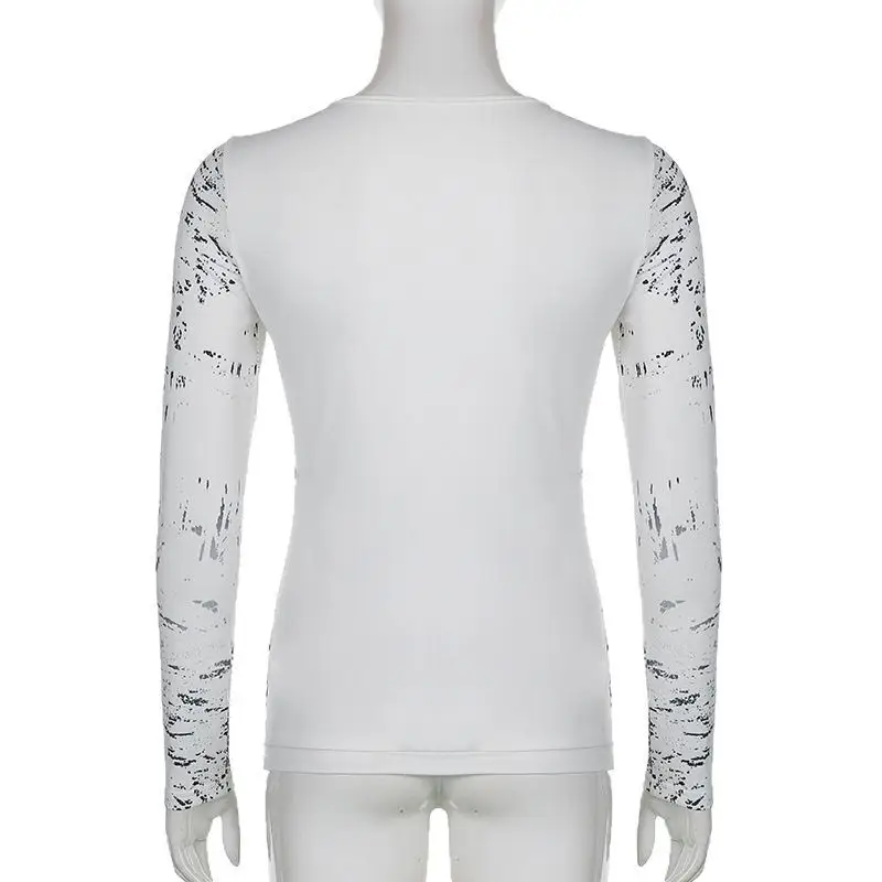 2024 Autumn Ins Slim V Neck T-Shirt Women