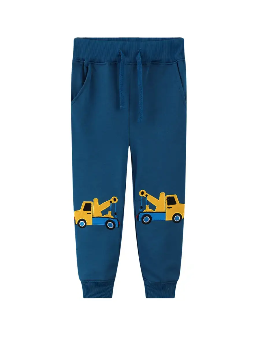 2025 Cotton Boys Sweater Pants Blue Cartoon Embroidery - Image 6