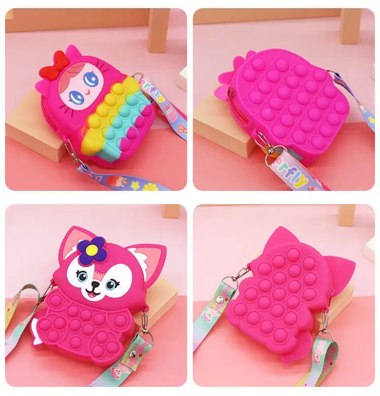 Unicorn Press Bubble Bag for Kids Crossbody Silicone Purse — feature 21