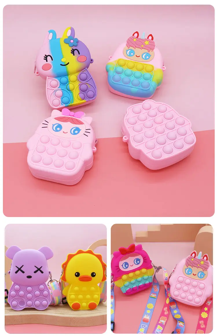 Unicorn Press Bubble Bag for Kids Crossbody Silicone Purse — feature 23