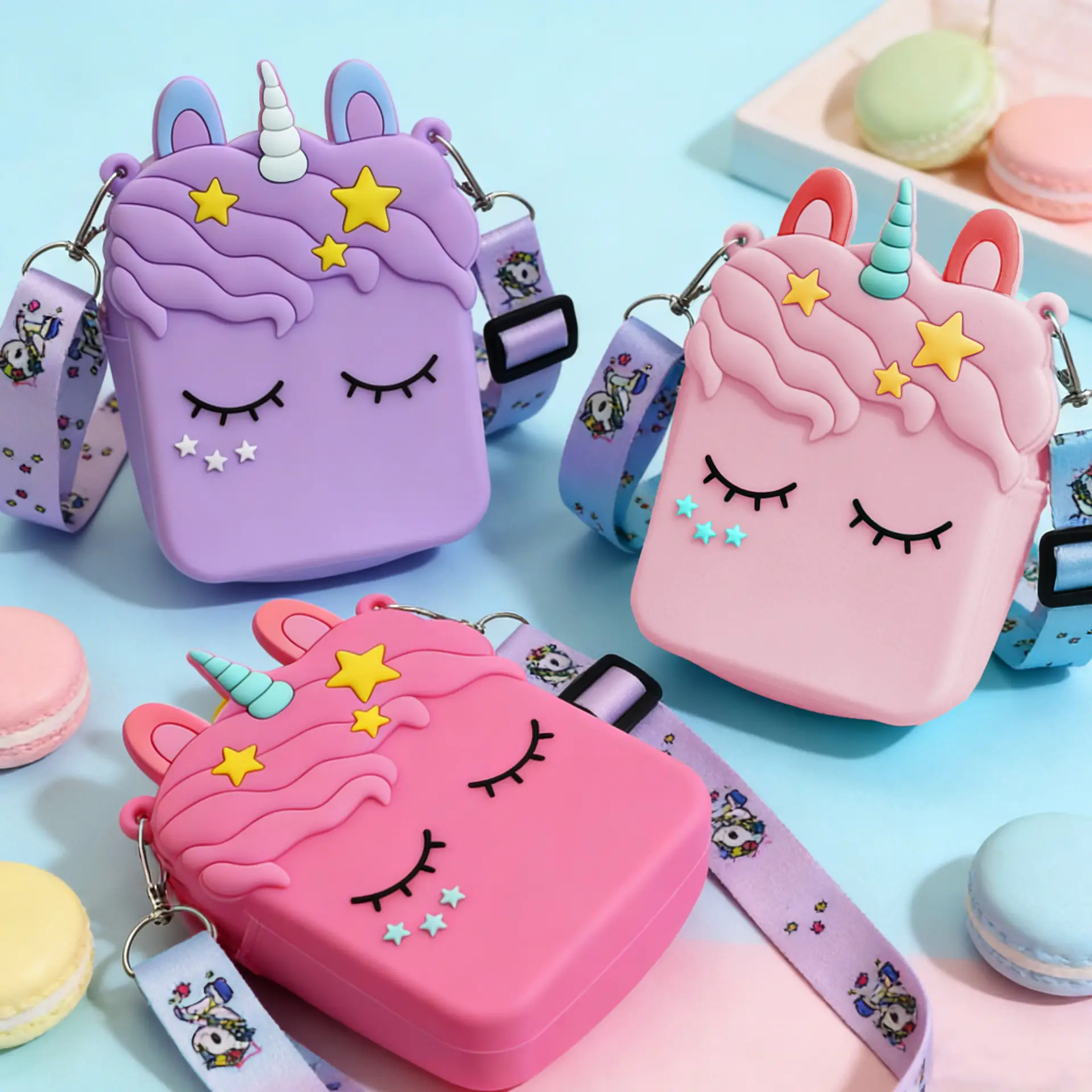 Unicorn Press Bubble Bag for Kids Crossbody Silicone Purse — feature 35
