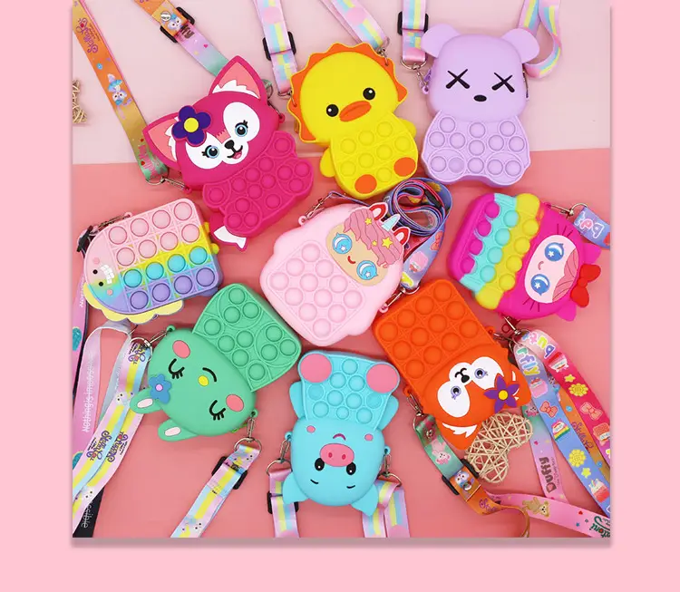 Unicorn Press Bubble Bag for Kids Crossbody Silicone Purse — feature 9