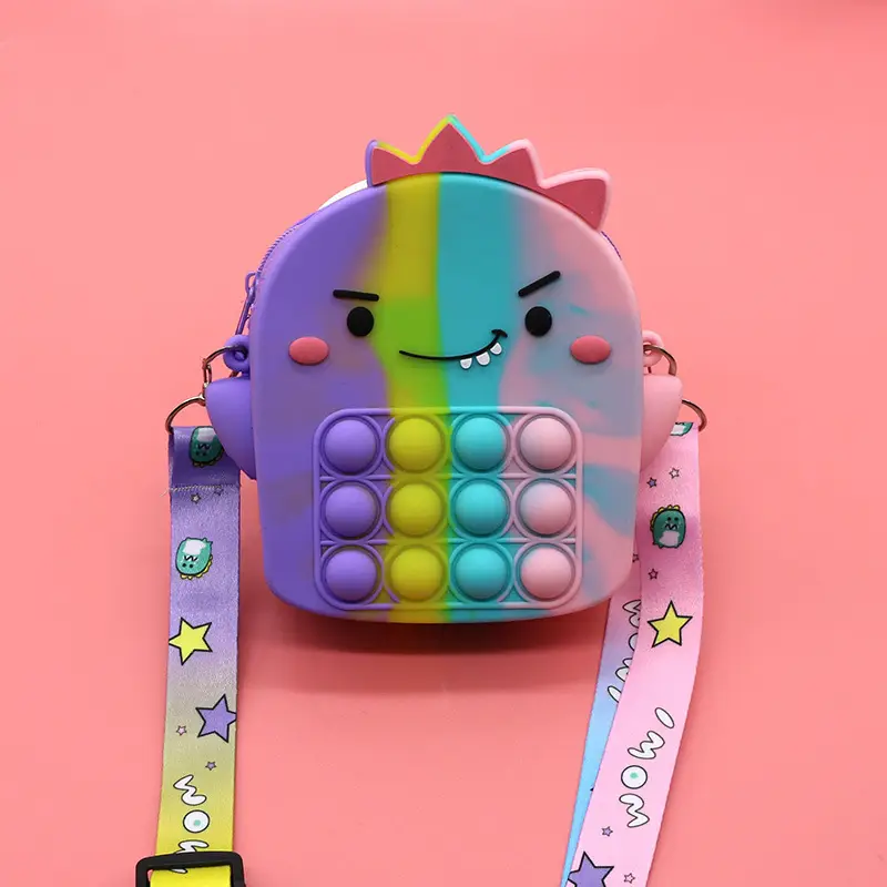 Unicorn Press Bubble Bag for Kids Crossbody Silicone Purse