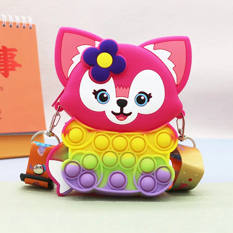 Unicorn Press Bubble Bag for Kids Crossbody Silicone Purse