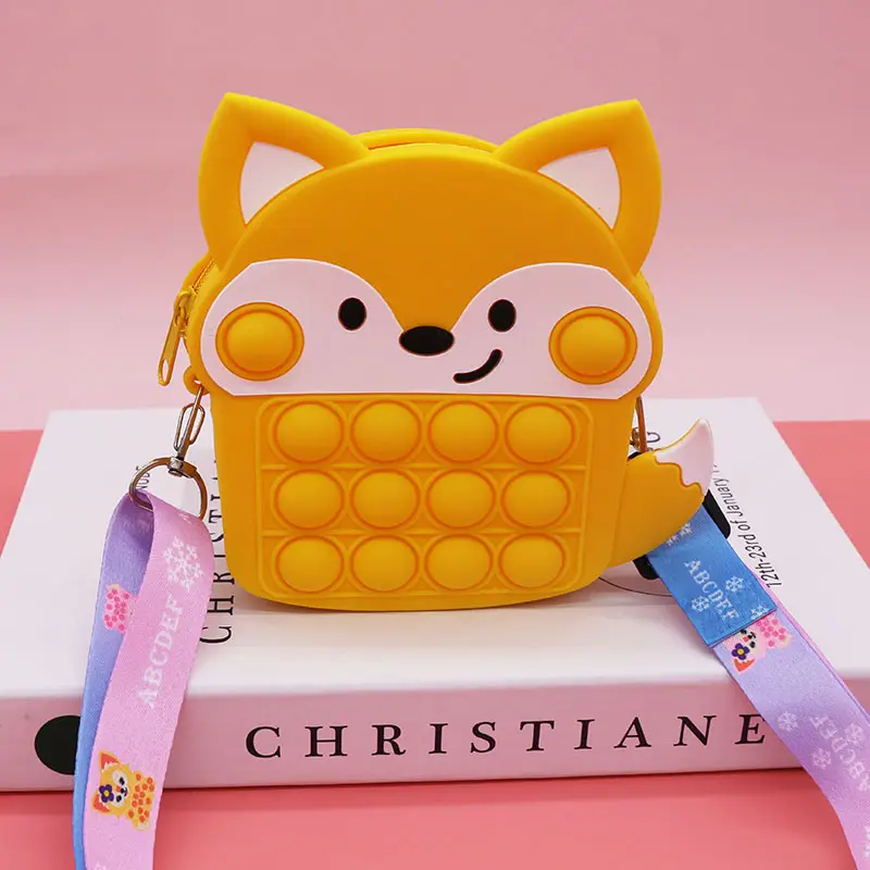 Unicorn Press Bubble Bag for Kids Crossbody Silicone Purse