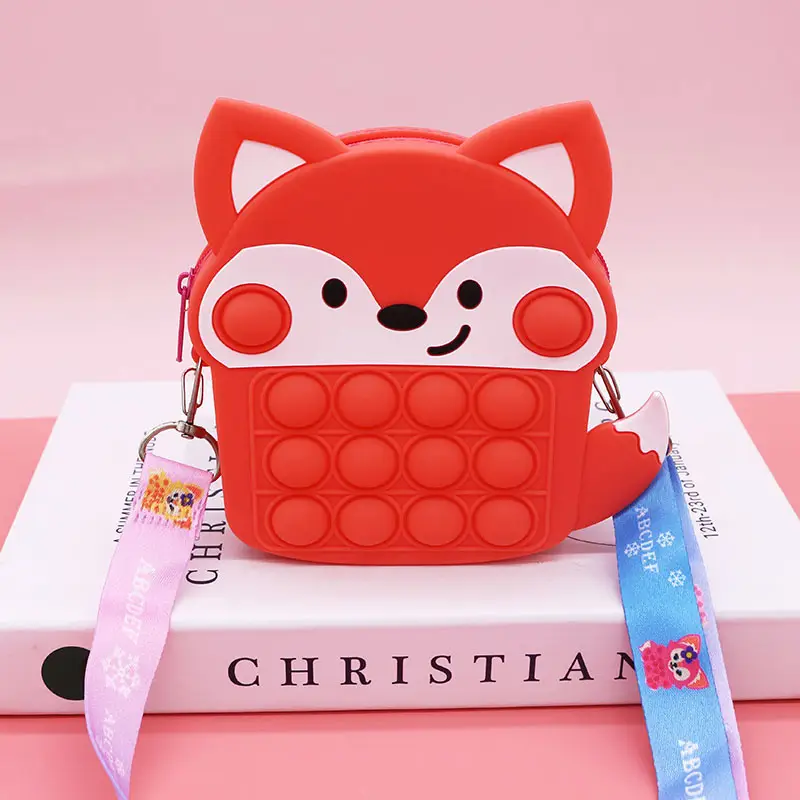 Unicorn Press Bubble Bag for Kids Crossbody Silicone Purse