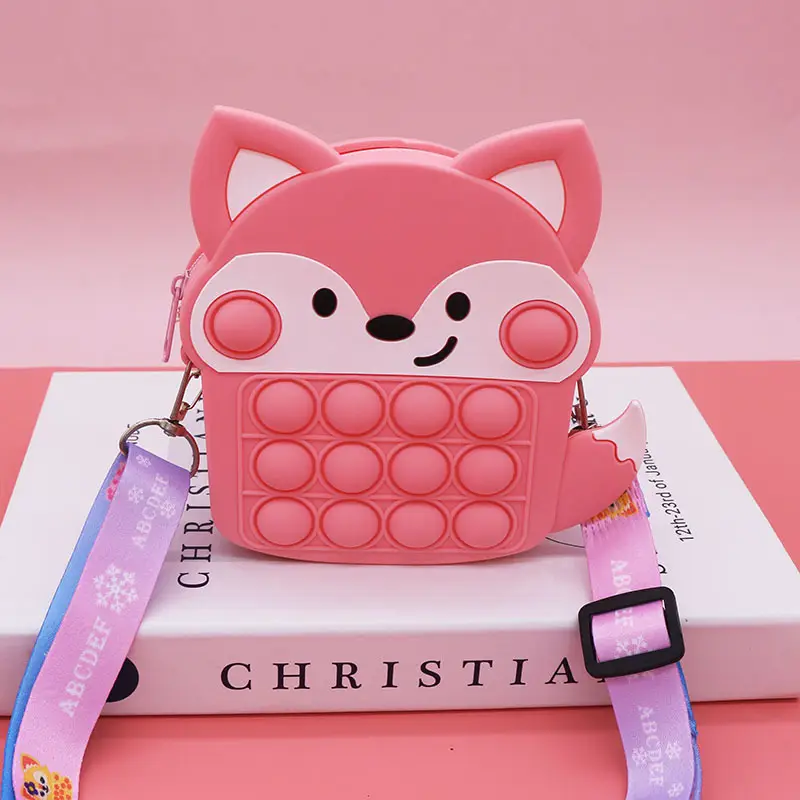 Unicorn Press Bubble Bag for Kids Crossbody Silicone Purse