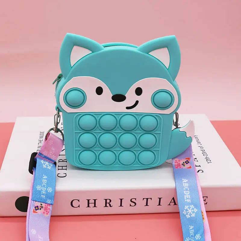 Unicorn Press Bubble Bag for Kids Crossbody Silicone Purse