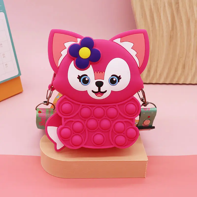 Unicorn Press Bubble Bag for Kids Crossbody Silicone Purse