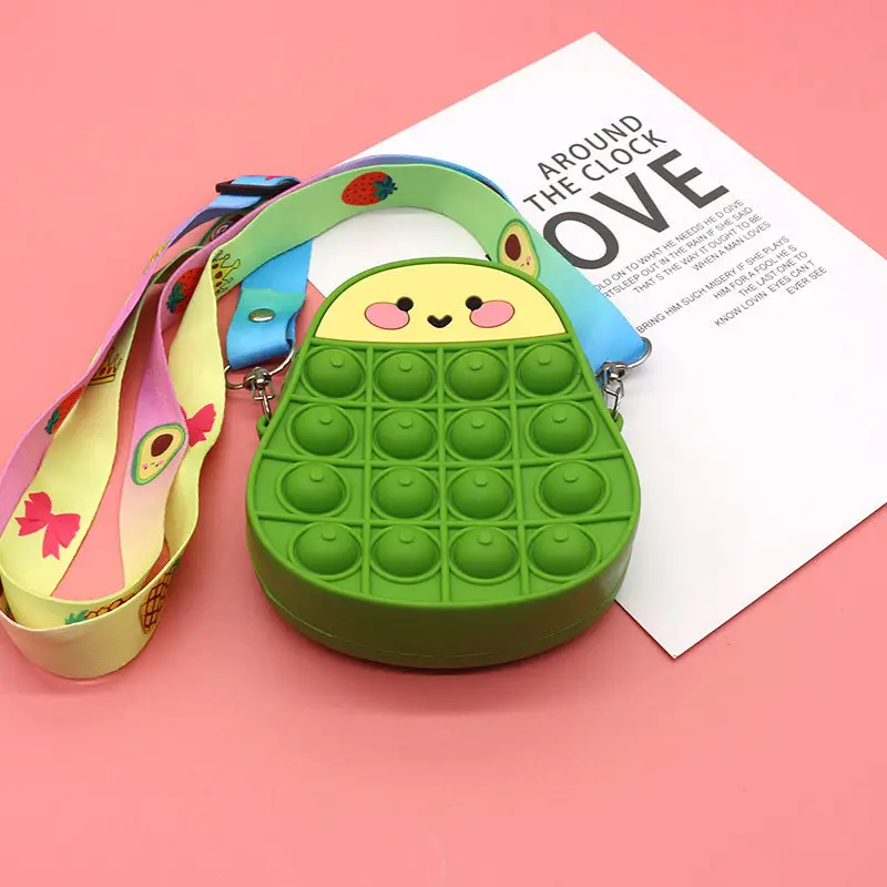 Unicorn Press Bubble Bag for Kids Crossbody Silicone Purse