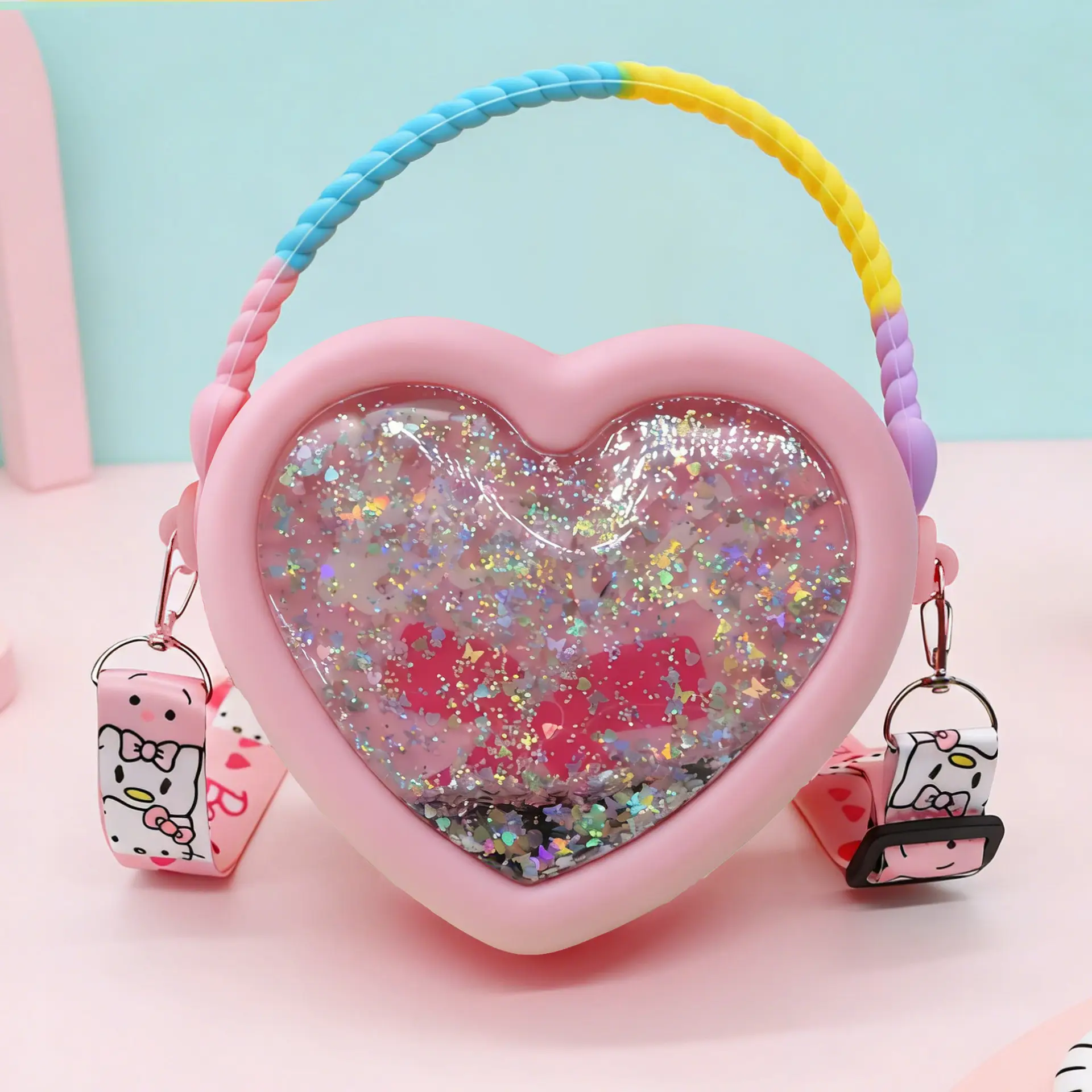 Unicorn Press Bubble Bag for Kids Crossbody Silicone Purse