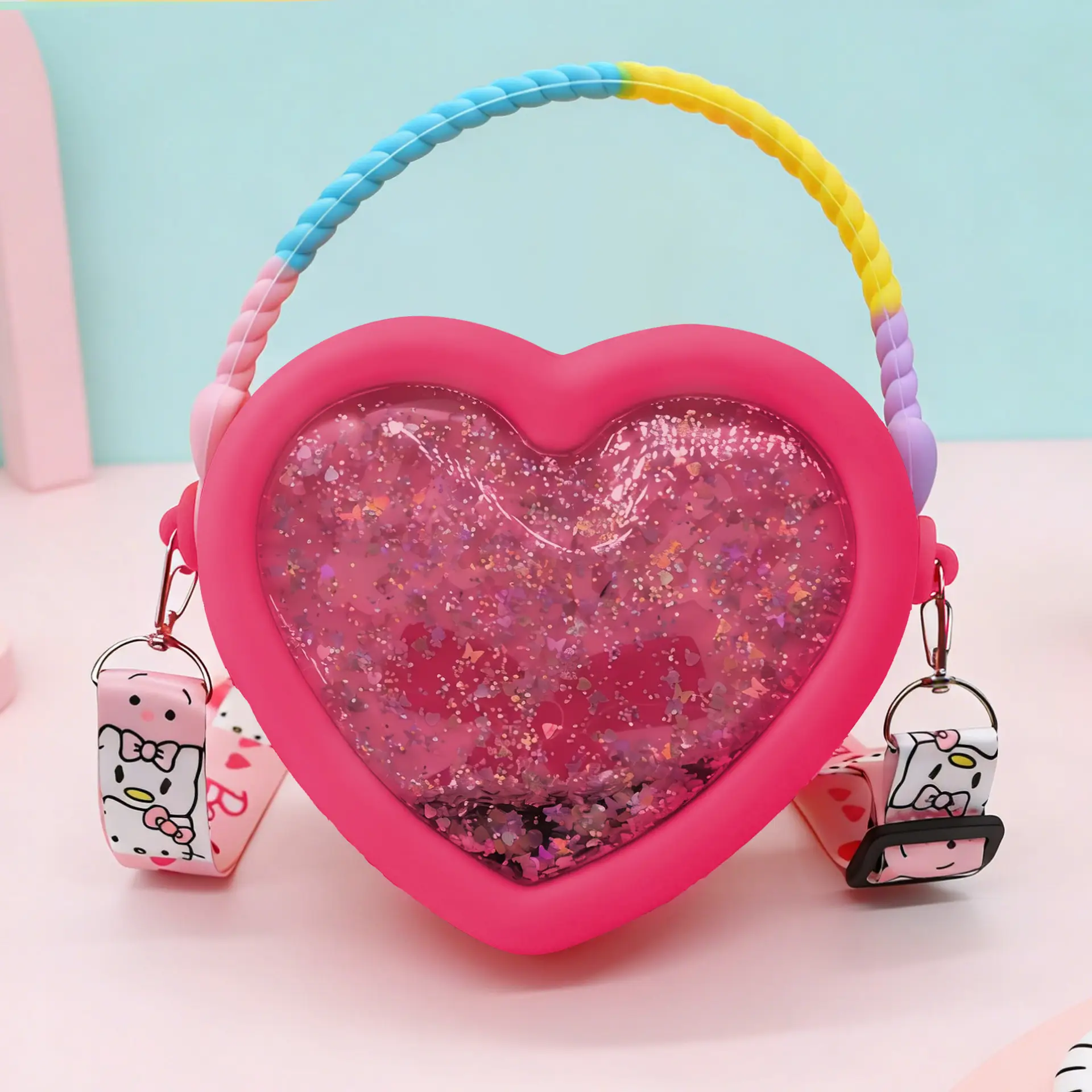 Unicorn Press Bubble Bag for Kids Crossbody Silicone Purse