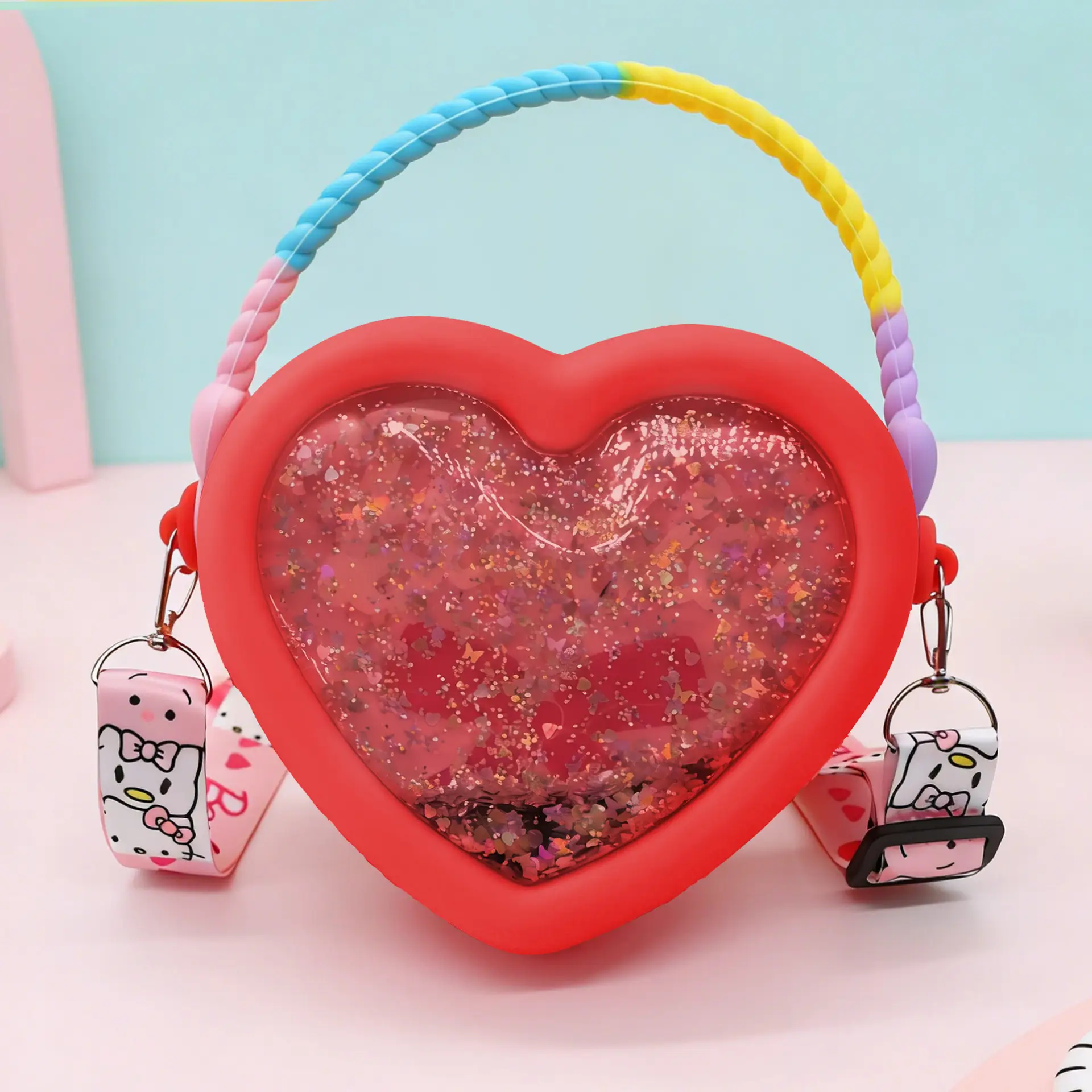 Unicorn Press Bubble Bag for Kids Crossbody Silicone Purse