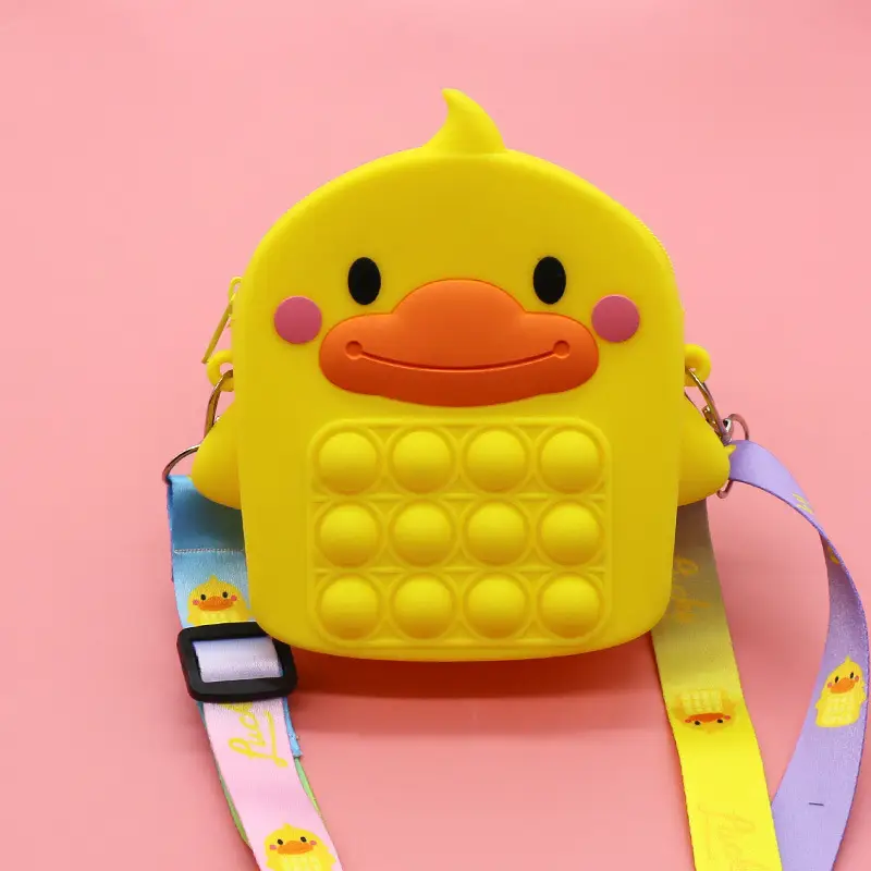 Unicorn Press Bubble Bag for Kids Crossbody Silicone Purse