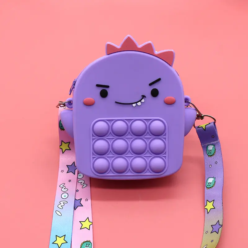 Unicorn Press Bubble Bag for Kids Crossbody Silicone Purse