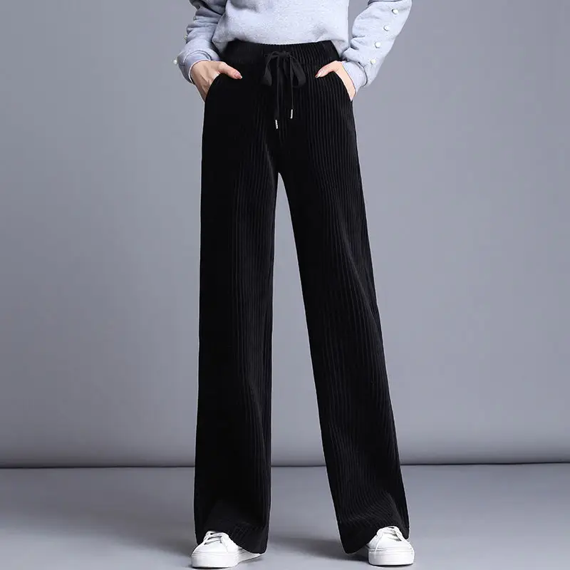 Women Corduroy Wide Leg Pants High Waist Drapey 2026 - Image 2