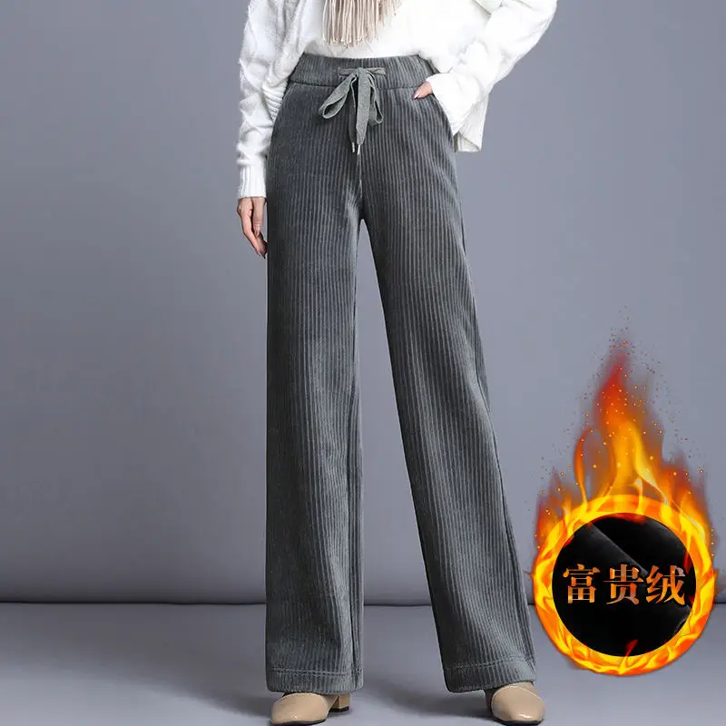 Women Corduroy Wide Leg Pants High Waist Drapey 2026 - Image 4