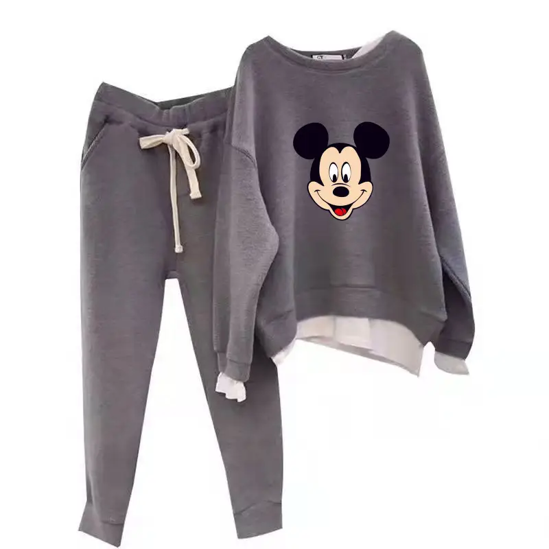 Women Fleece Midget Sweatpants Set Grey Winter - Image 6