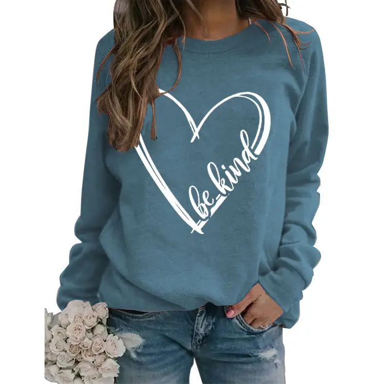Be Kind Printed Sweater for Women Winter Grey