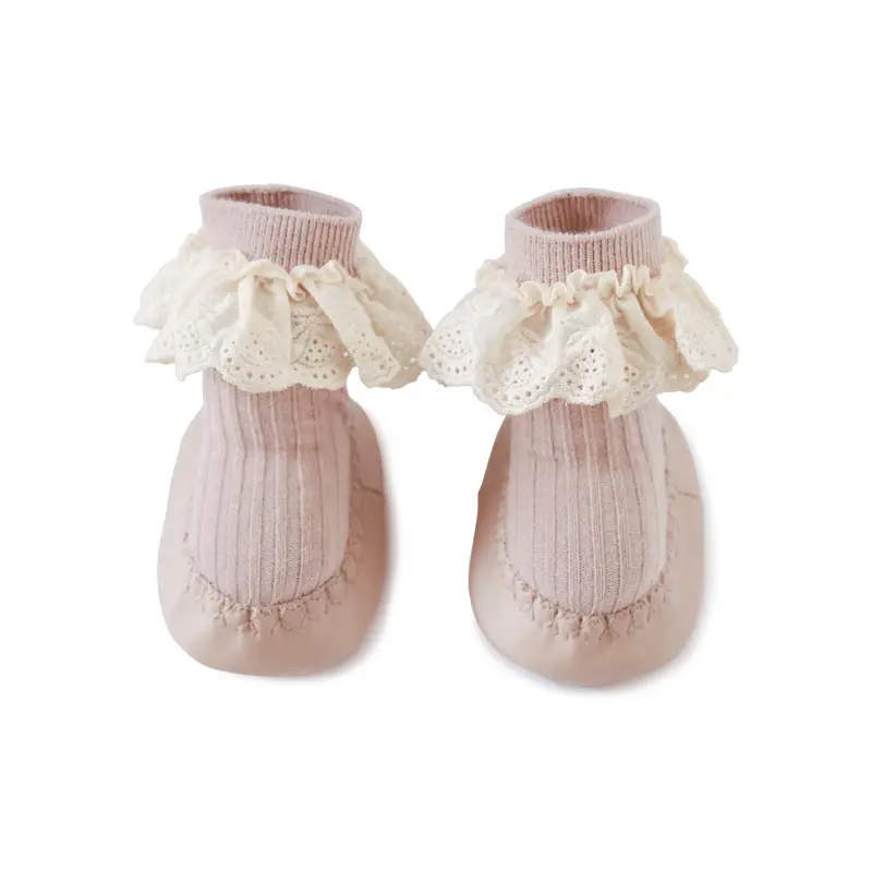 Cute Lace Baby Socks & Shoes Cream White
