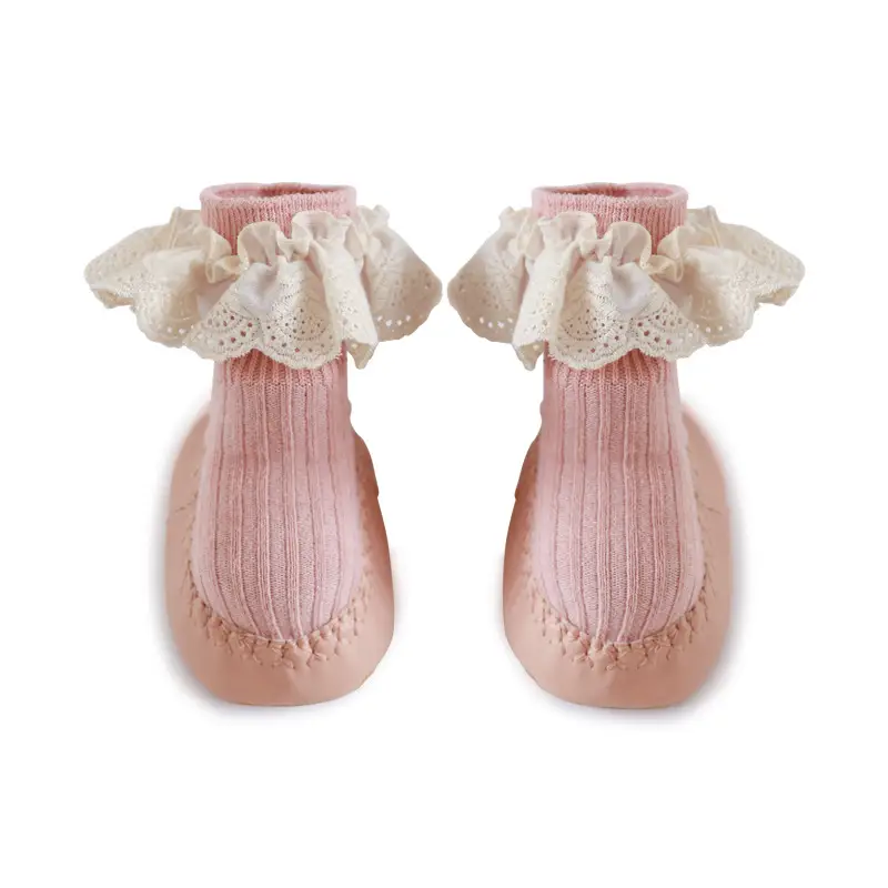Cute Lace Baby Socks & Shoes Cream White